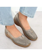 Dámska kožená pohodlná obuv lilac Rieker 41351-90