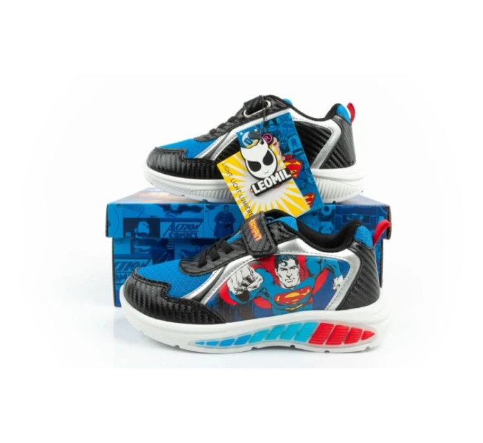 Leomil Detská športová obuv Tenisky pre chlapcov Superman LED