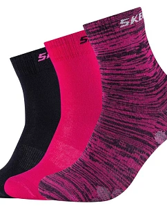 Ponožky Skechers 3PPK Wm Mesh Ventilation SK41053-0401, ružové, veľkosti 27–30