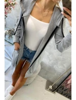 Šatová bunda s kapucňou šedá melange Šatová bunda s kapucňou šedá melange