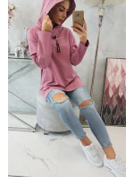 Tmavo ružová tunika na zips s kapucňou Oversize Tmavo ružová tunika na zips s kapucňou Oversize