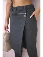 Punto Milano Zimní kalhoty s ozdobným zipem Grafit Punto Milano Zimní kalhoty s ozdobným zipem Grafit