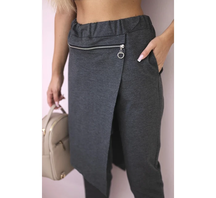 Punto Milano Zimní kalhoty s ozdobným zipem Grafit Punto Milano Zimní kalhoty s ozdobným zipem Grafit