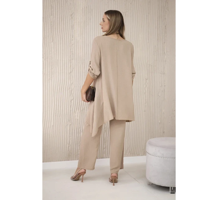 Súprava blúzka + nohavice s príveskom cappuccino
