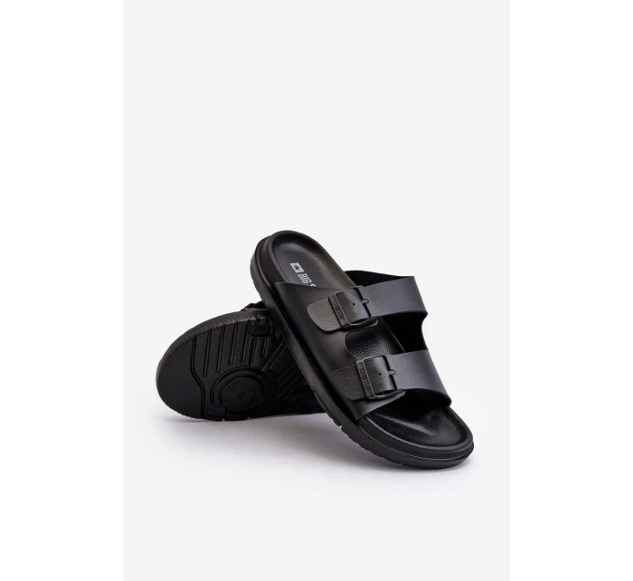 Lekkie Klapki Męskie Z Klamrami Big Star NN174597 Czarne