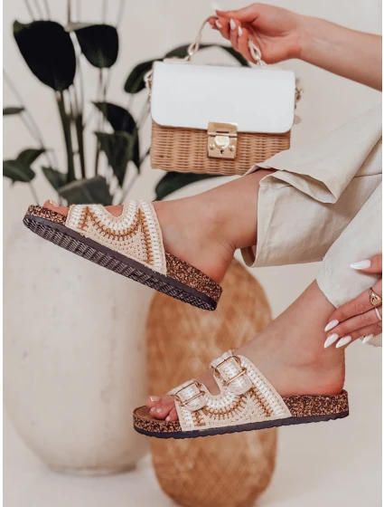 Dámské korkové žabky beige Dstreet model 21988401 - FashionStreet