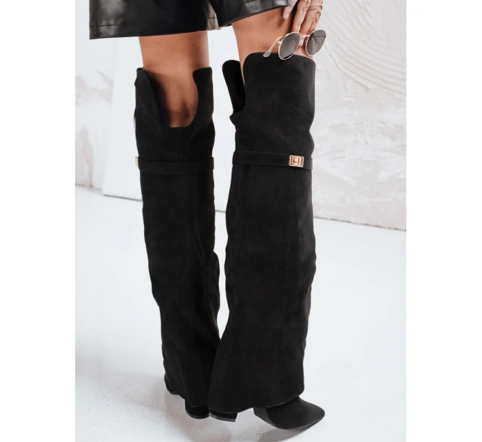 Dámské semišové černé kozačky Dstreet model 21993087 - FashionStreet