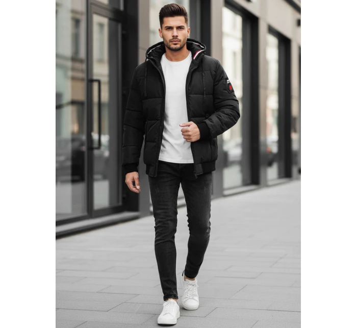 Pánská zimní bunda s kapucí černá Dstreet model 21995287 - FashionStreet