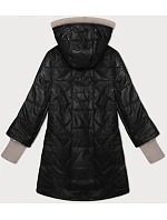 Prešívaná bunda s ozdobnými rebrovanými lemami S'West black (B8345-1) Prešívaná bunda s ozdobnými rebrovanými lemami S'West black (B8345-1)