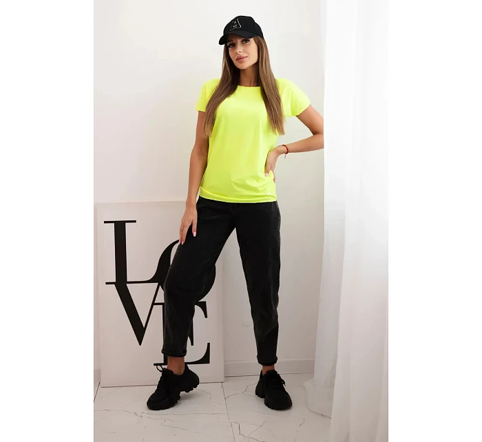 Dámska bavlnená blúzka s krátkym rukávom Neon Yellow Dámska bavlnená blúzka s krátkym rukávom Neon Yellow