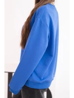 Dámska mikina z elastického bavlneného materiálu s okrúhlym výstrihom biela