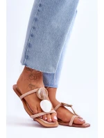 Zamszowe Klapki Z Ozdobami Nude Victoria Zamszowe Klapki Z Ozdobami Nude Victoria