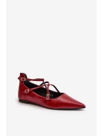 Dámské baleríny se a pásky bordové model 21670189 - Boto Dámské baleríny se a pásky bordové model 21670189 - Boto