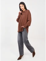 Košeľa LK KS 510197.12P hnedá