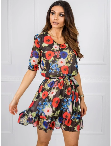 Šaty LK SK 507626.70 čierna a červená Šaty LK SK 507626.70 čierna a červená