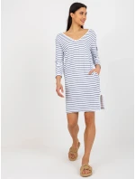 Dámske šaty TW SK BL 1010 šaty.74 biela a tmavo modrá - FPrice
