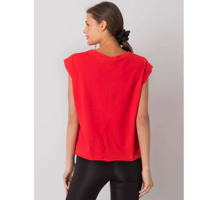 Dámske červené bavlnené tričko s potlačou
