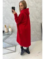 Zateplené šaty s kapucí červené Zateplené šaty s kapucí červené
