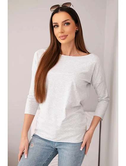 Dámska blúzka s lodičkovým výstrihom svetlo sivá Dámska blúzka s lodičkovým výstrihom svetlo sivá