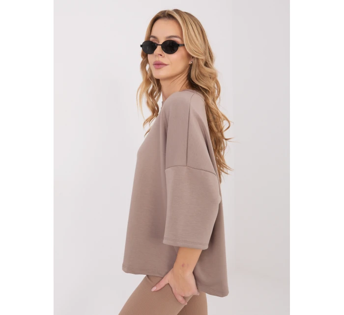 Bluzka MJ BZ model 21782527 ciemny bezowy - FPrice Bluzka MJ BZ model 21782527 ciemny bezowy - FPrice