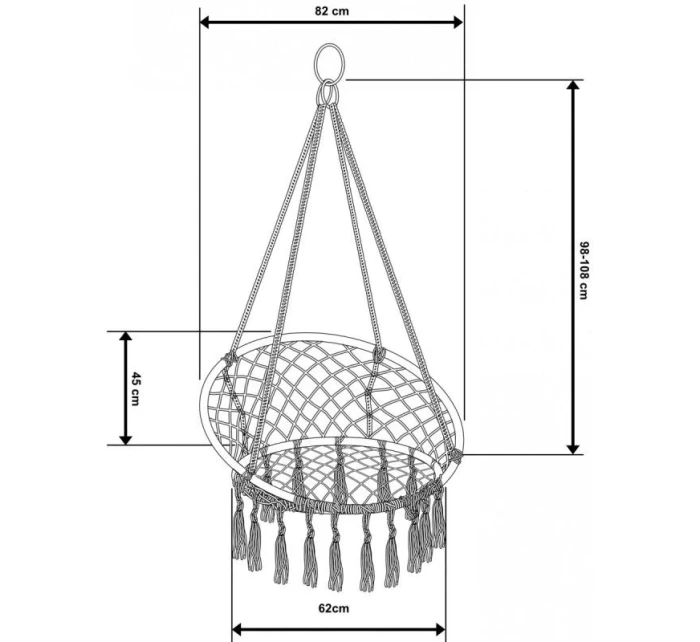 Závesná sedačka DRAGON HAMMOCK 80x60 cm tmavosivá