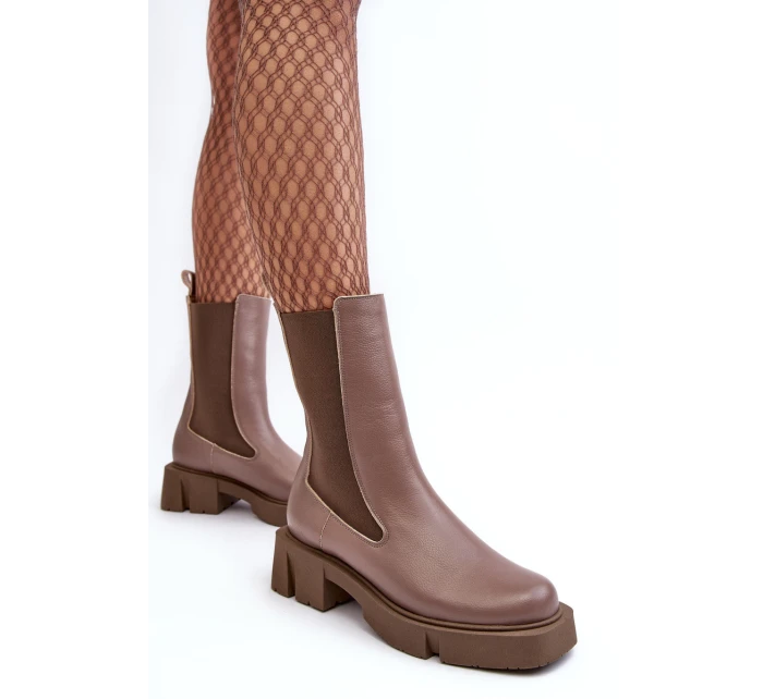 Damskie Botki Sztyblety 2693/230 Laura Messi Brązowe