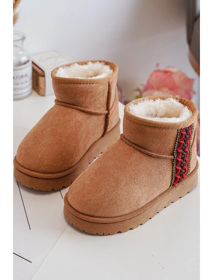 Śniegowce Botki Ocieplane Dziecięce Camel Leonora