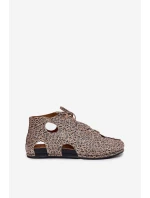 Wzorzyste Skórzane Botki Maciejka 03426-49 Panterka