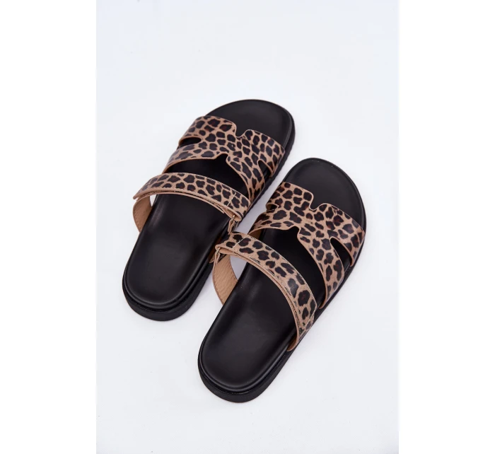 Klapki Damskie Z Rzepem Vinceza 17401 Panterka