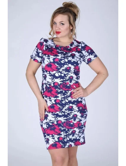 Dámské šaty s květinovým vzorem i pro barevné model 15042446 - EFECT Dámské šaty s květinovým vzorem i pro barevné model 15042446 - EFECT