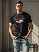 Pánske tričko s potlačou Los Angeles čierne NX0055R