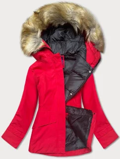 ZIMOWA KURTKA DAMSKA Z KAPTUREM CZERWONA model 21242564 - Ann Gissy