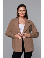 Tmavě béžový krátký přehoz přes oblečení typu alpaka model 18059137 - MADE IN ITALY