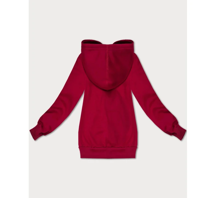 Červená volná klokaní mikina s kapucí model 21395711 - S'WEST