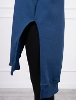 Zateplená mikina s bočnými rázporkami z džínsoviny