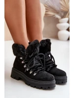 Dámské Šněrovací Boty S Kožíškem Černé model 21679564 - Boto Dámské Šněrovací Boty S Kožíškem Černé model 21679564 - Boto