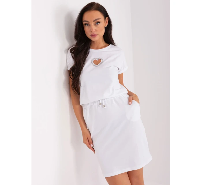 Sukienka RV SK model 21110933 biały - FPrice Sukienka RV SK model 21110933 biały - FPrice