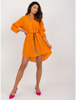 Bavlnené ležérne šaty OCH BELLA v oranžovej farbe
