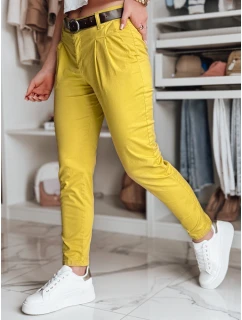 Dámské kalhoty chinos s páskem hořčicové Dstreet model 21986420 - FashionStreet