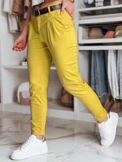 Dámske nohavice chinos s opaskom MODELA horčicová Dstreet UY2563