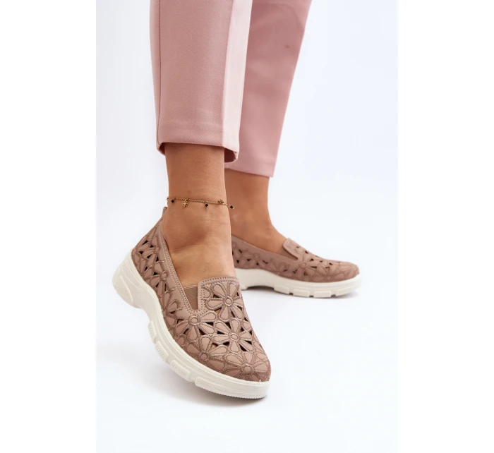 Ażurowe Półbuty Damskie Różowe Emilei Ażurowe Półbuty Damskie Różowe Emilei