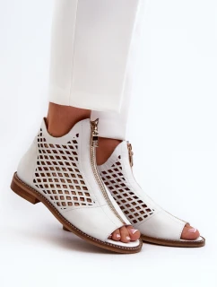 Ažurové Sandály Na Zip Bílé model 21659870 - Zazoo