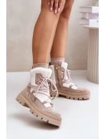 Botki Z Futerkiem Typu Baranek Beżowe Merilana Botki Z Futerkiem Typu Baranek Beżowe Merilana