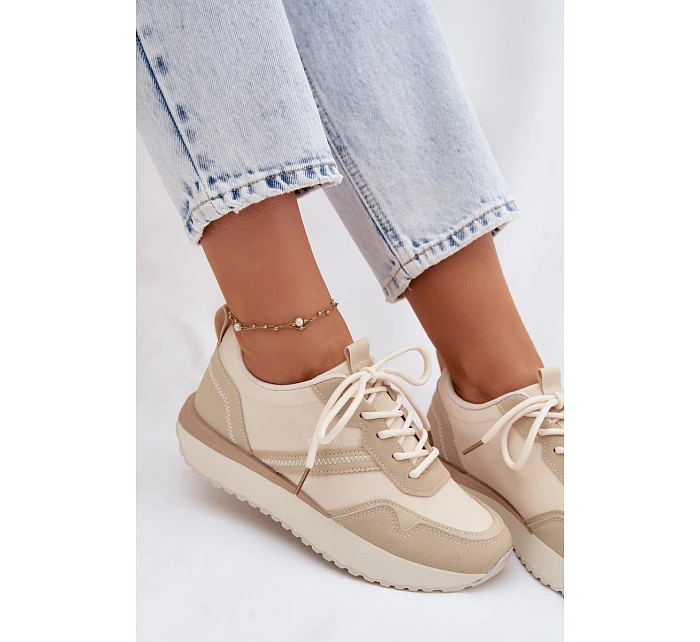 Dámské tenisky na platformě Big Star TT274278 Béžové