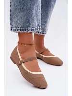 Ploché baleríny z materiálu světle hnědé model 22122467 - Boto