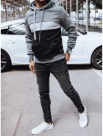 Pánská mikina s kapucí tmavě šedá model 21979596 - Dstreet