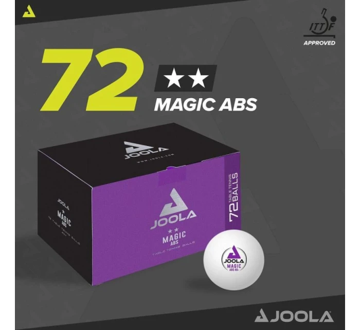 JOOLA MAGIC ABS 72 KS LOPTIČIEK NA STOLNÝ TENIS BIELY