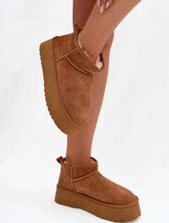 Dámské sněhule z přírodního semiše Camel model 21821905 - Boto