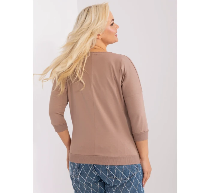 Bluzka RV BZ model 19154315 ciemny bezowy - FPrice Bluzka RV BZ model 19154315 ciemny bezowy - FPrice