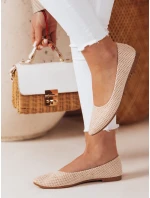 Dámske semišové baleríny s plochým podpätkom GLAMINO white FashionStreet ZY0764